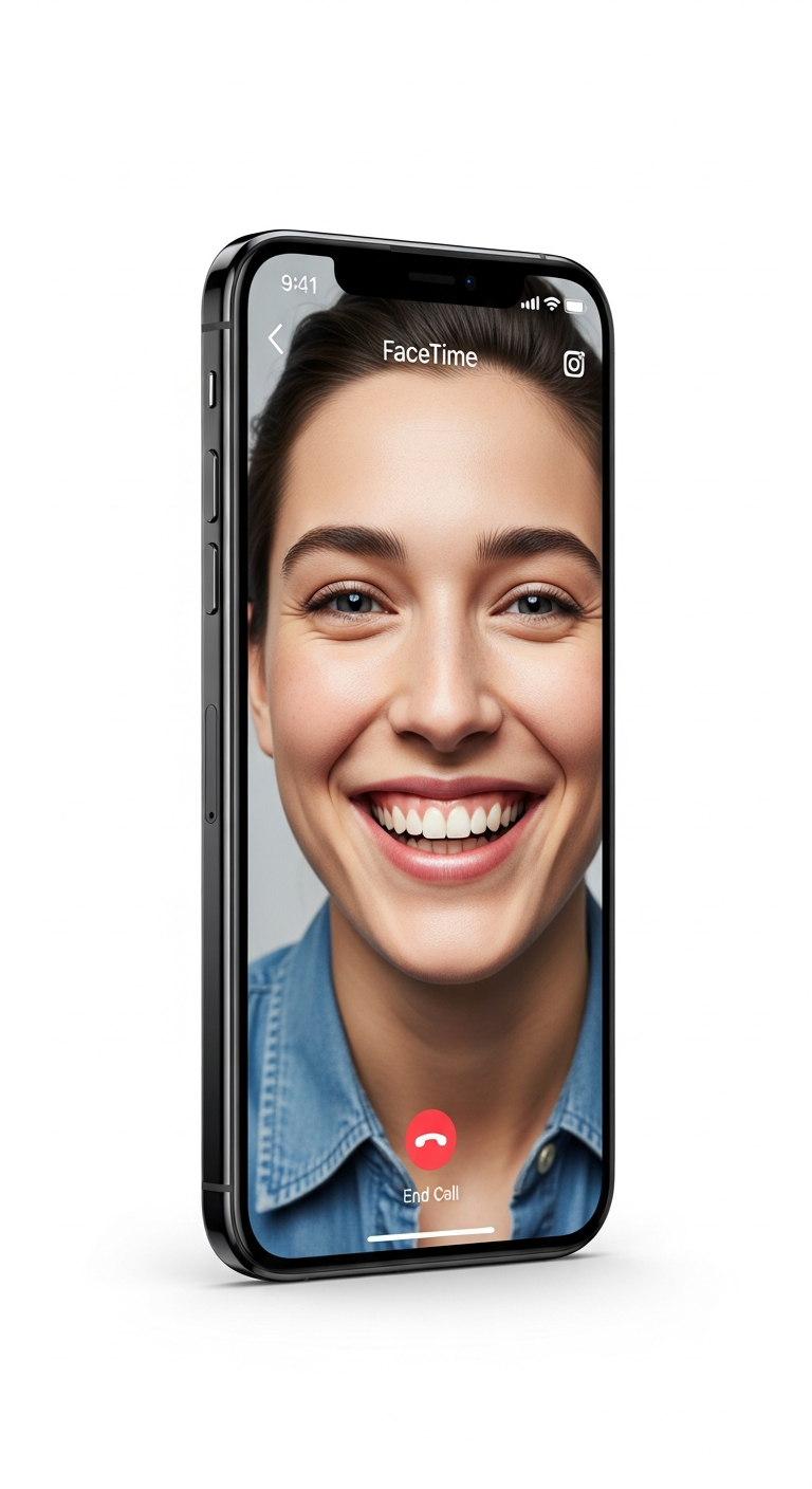 Phone displaying video call